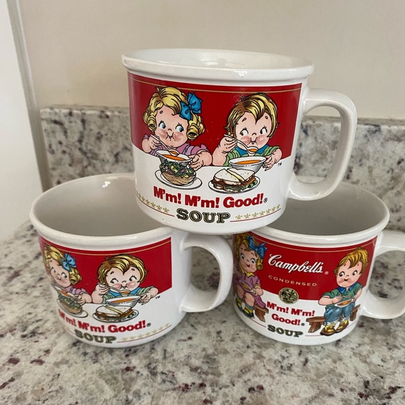 985)—3 Campbell's Soup/Coffee Mugs (2/1993 1/1989) in great